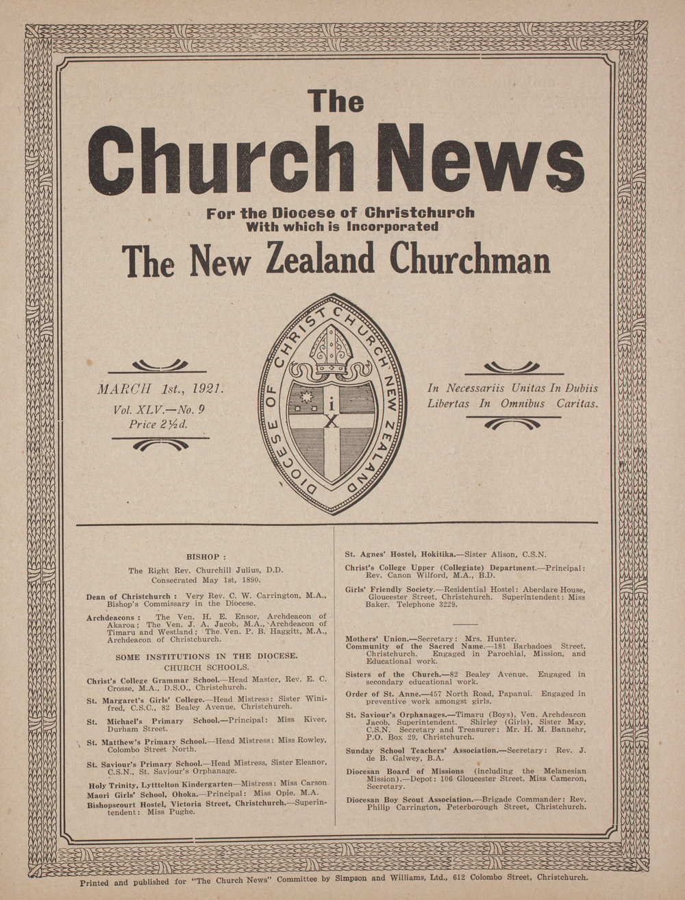 The Church News: Issue 9, March 1921