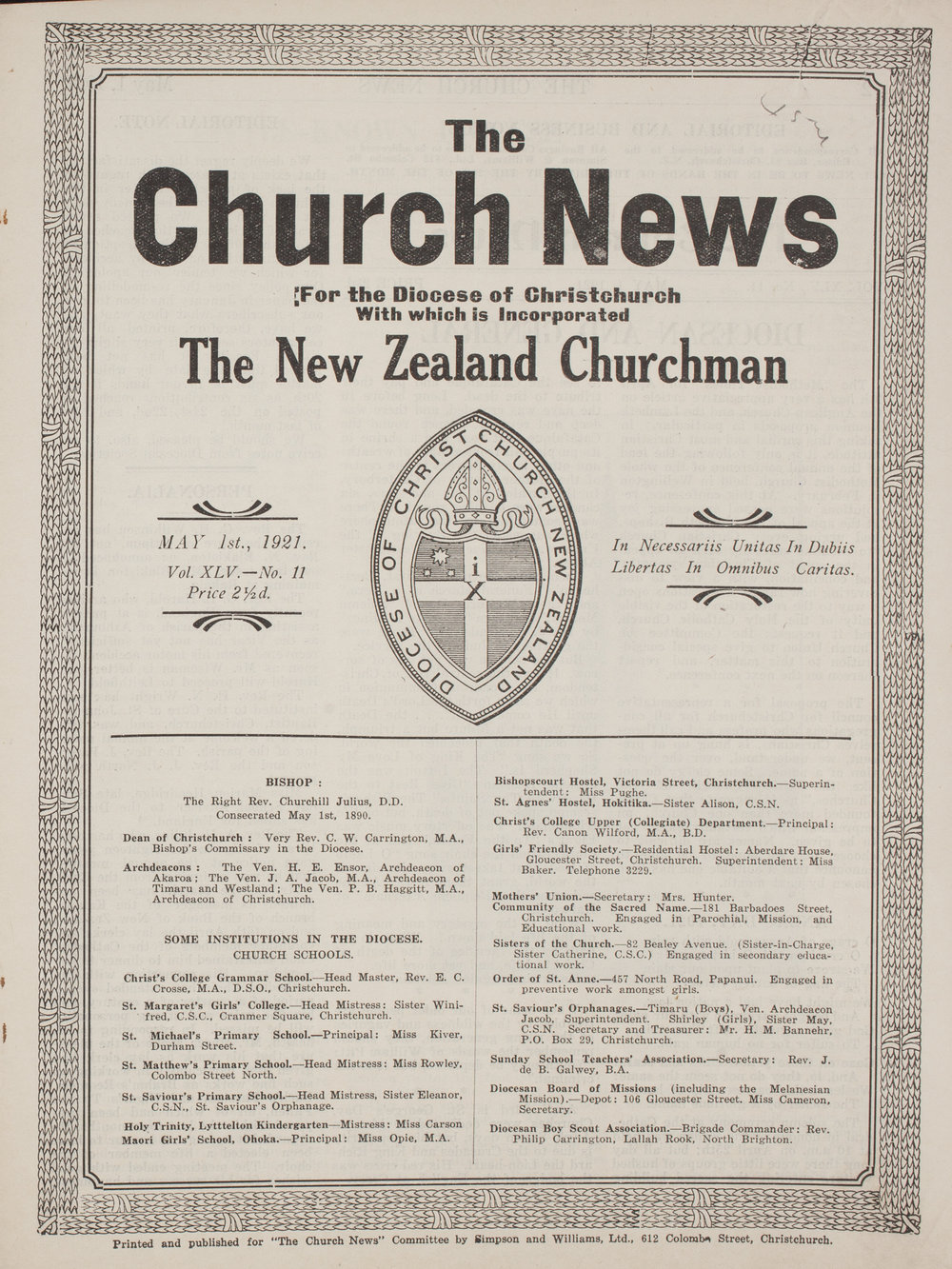 The Church News: Issue 11, May 1921