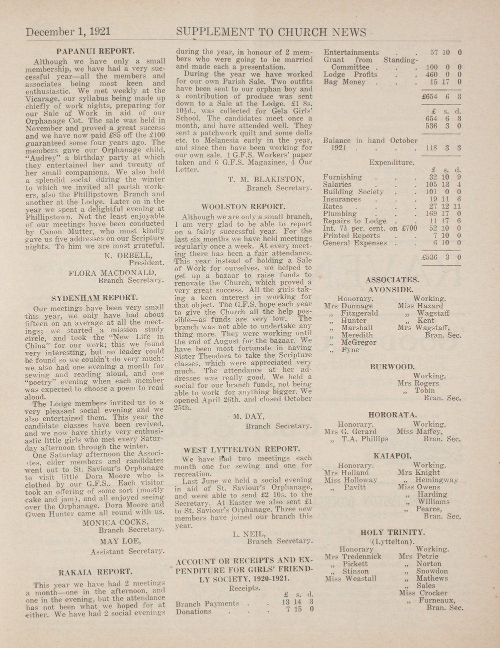 The Church News: Issue 6, December 1921 Supplement 2