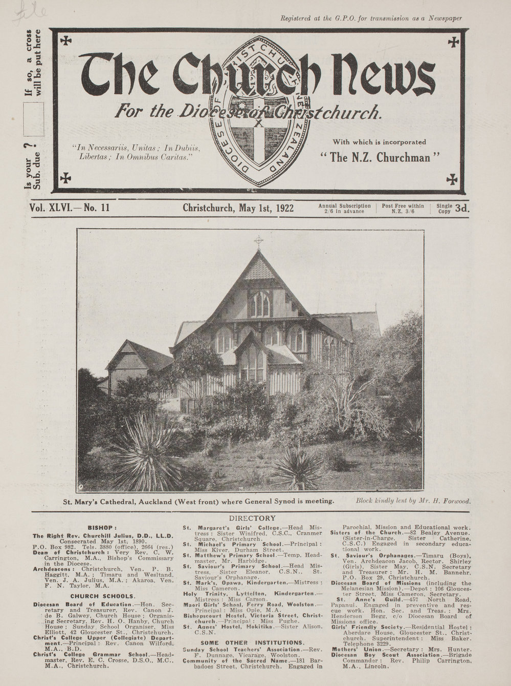 The Church News: Issue 11, May 1922