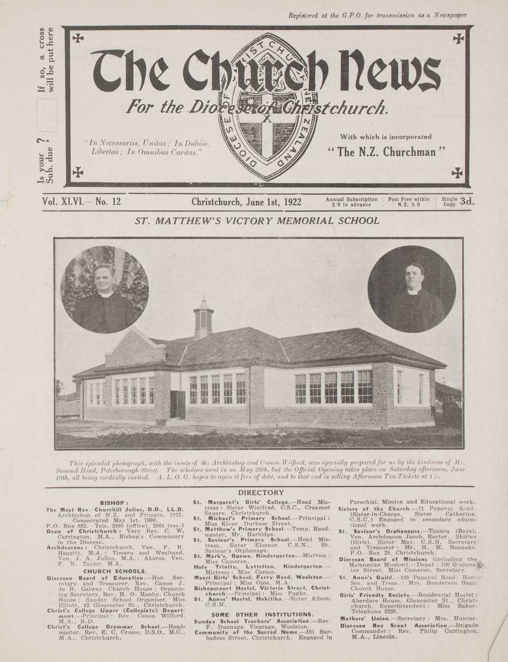 The Church News: Issue 12, June 1922