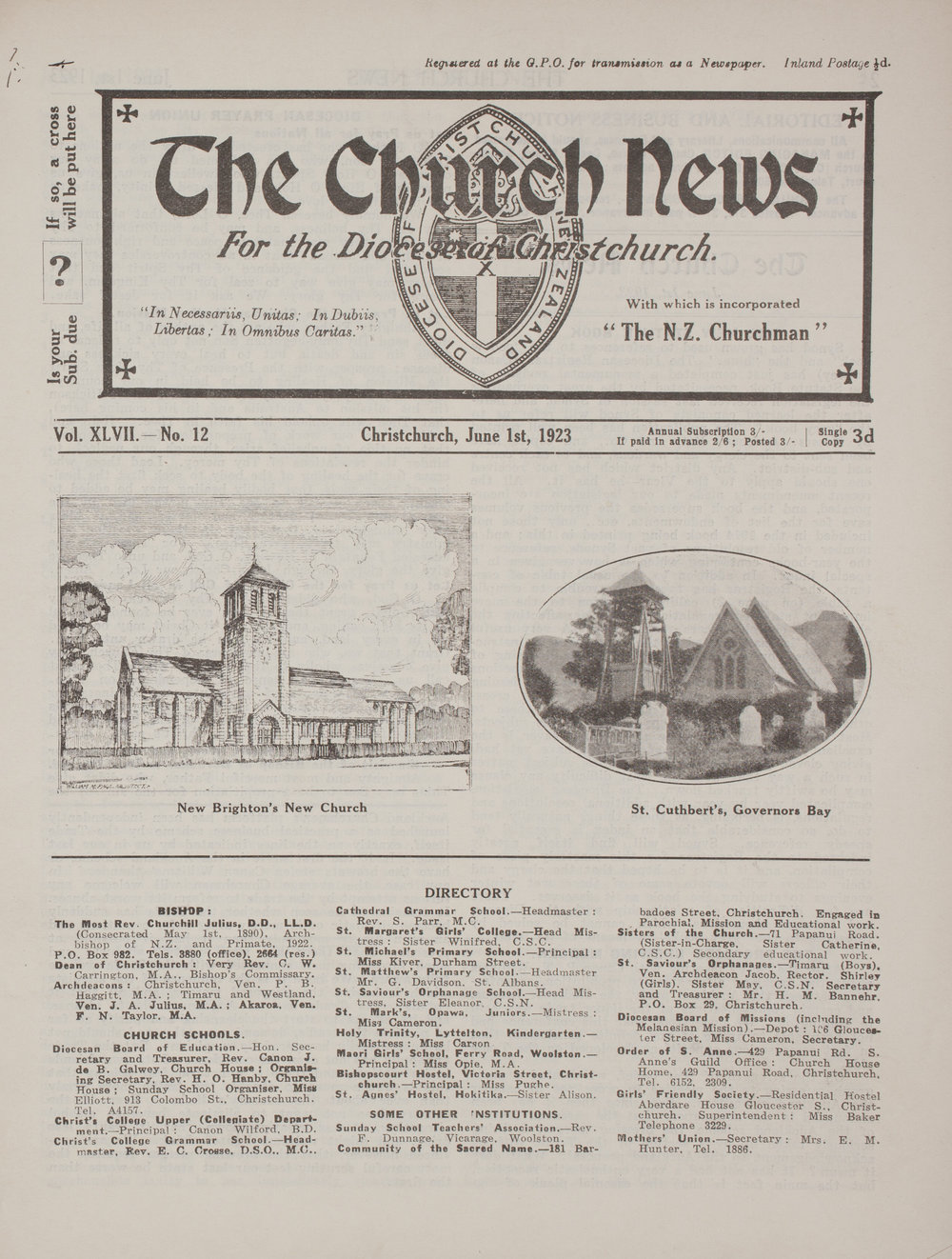 The Church News: Issue 12, June 1923
