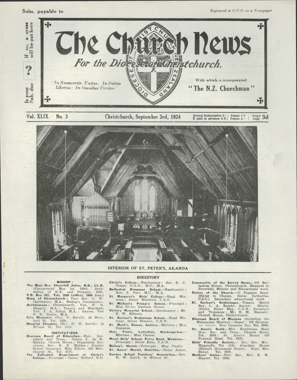 The Church News: Issue 3, September 1924