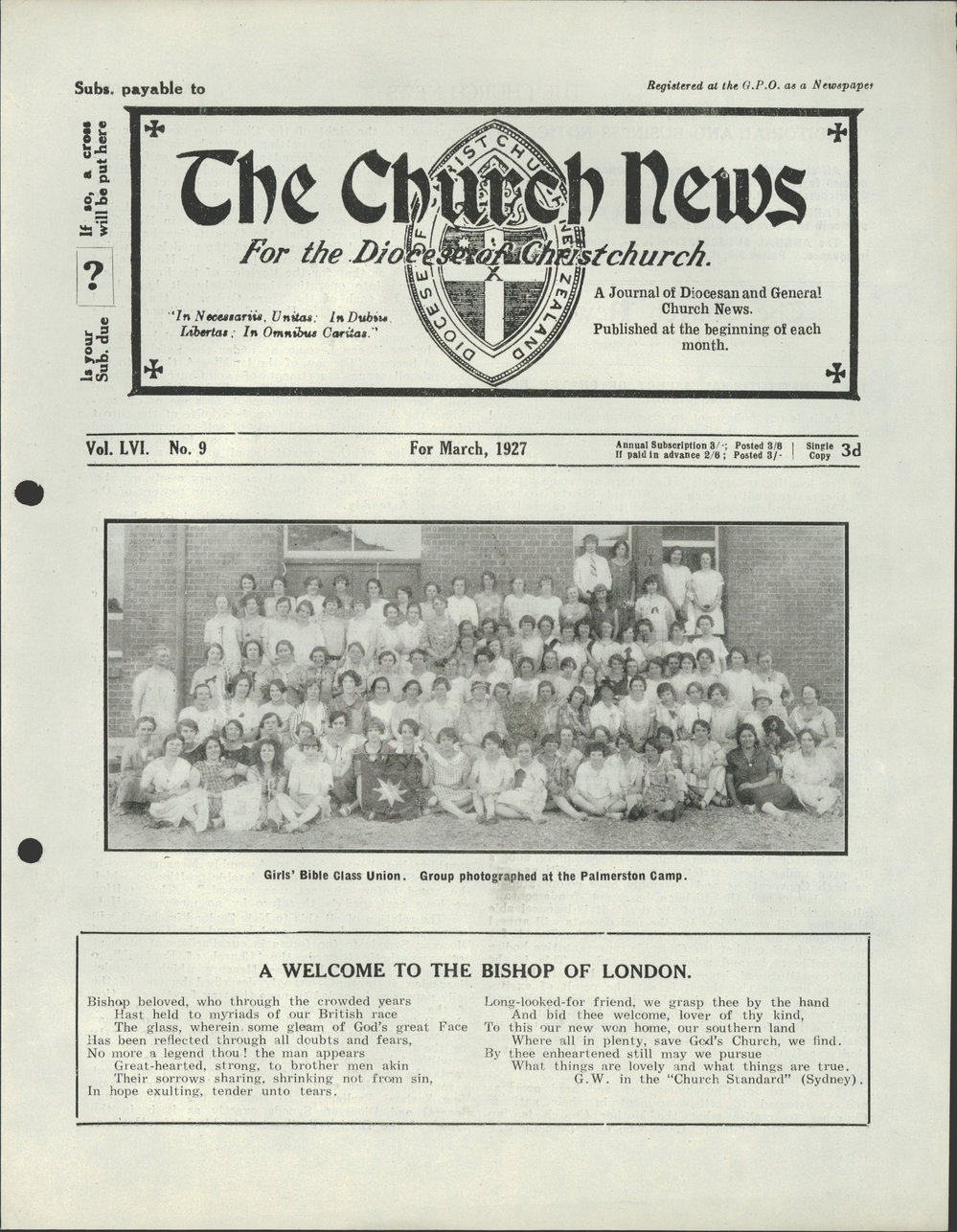 The Church News: Issue 9, March 1927