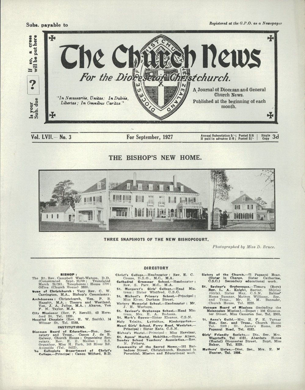 The Church News: Issue 3, September 1927