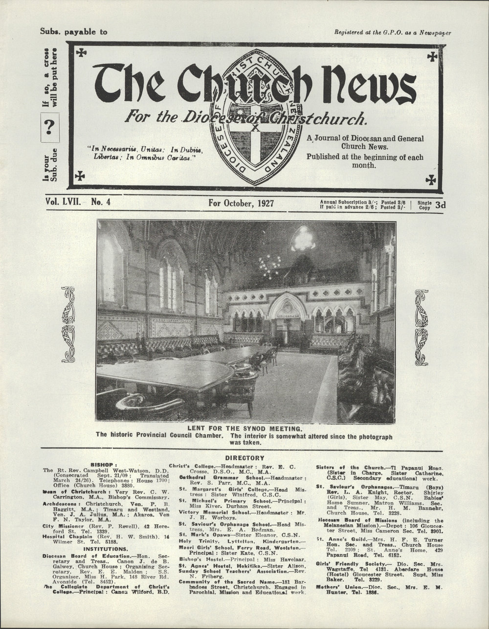 The Church News: Issue 4, October 1927