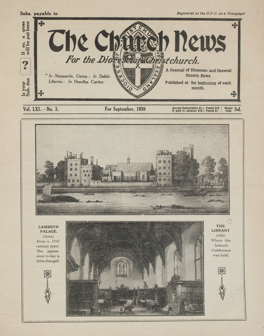 The Church News: Issue 3, September 1930