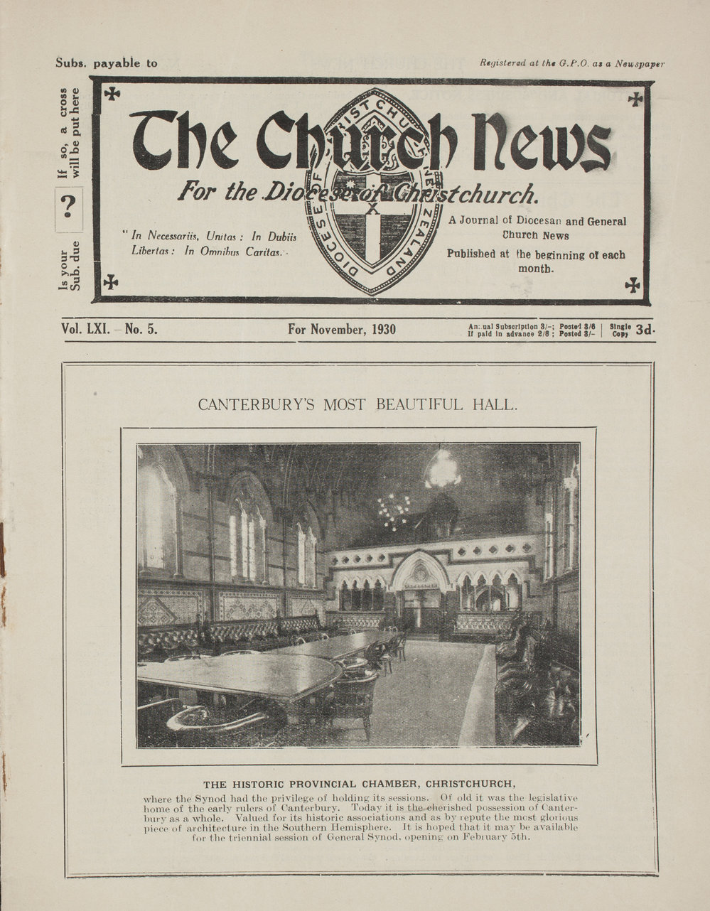 The Church News: Issue 5, November 1930