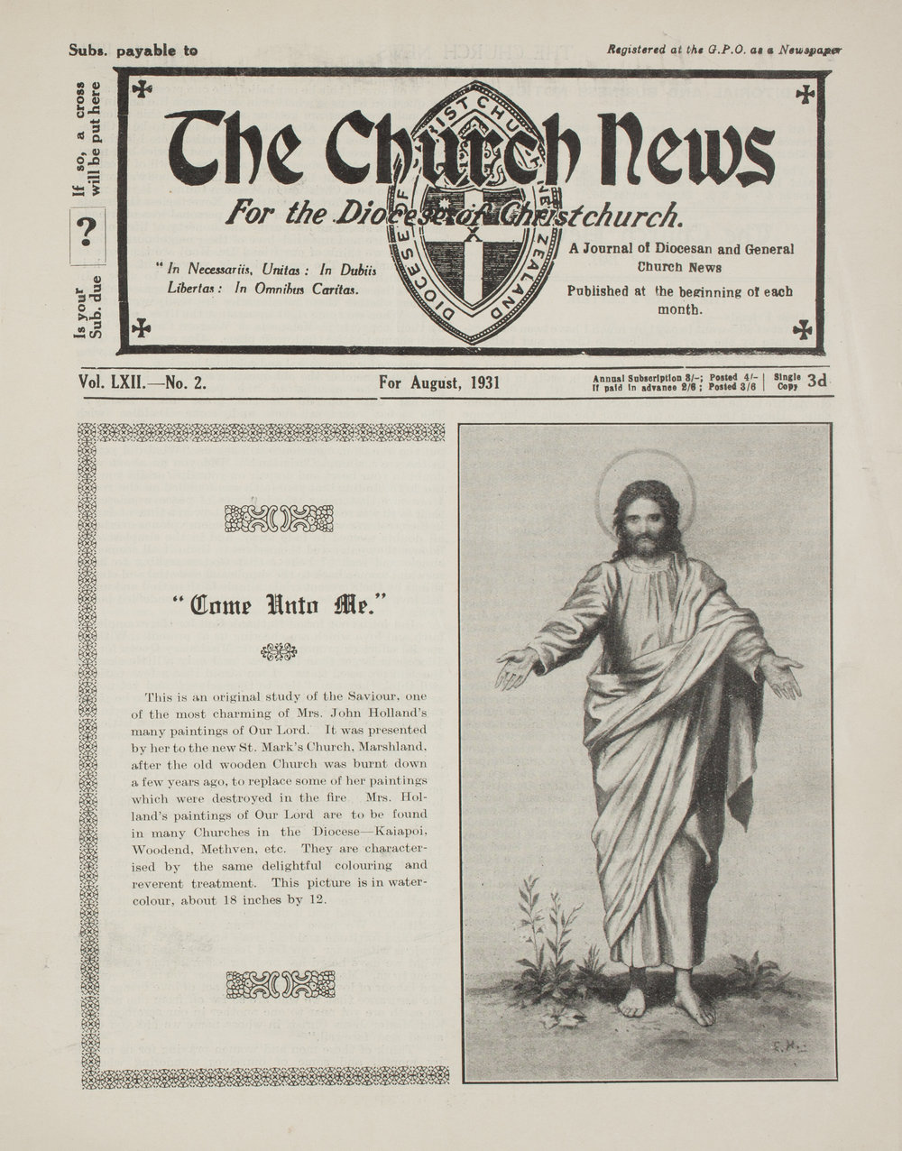 The Church News: Issue 2, August 1931