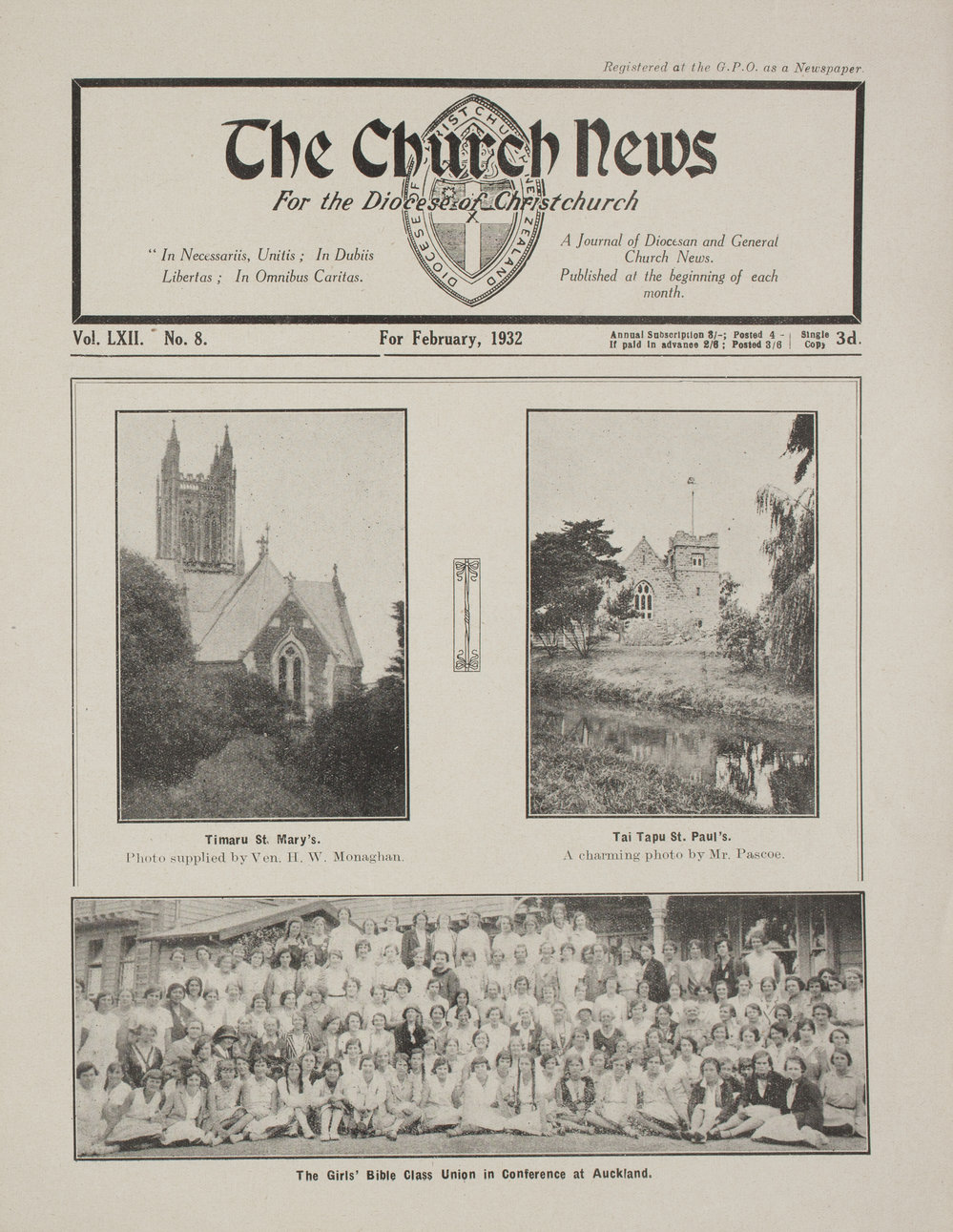The Church News: Issue 8, February 1932