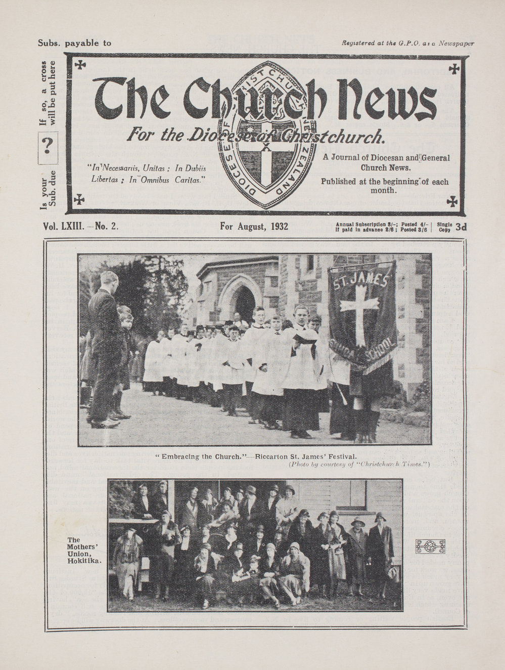 The Church News: Issue 2, August 1932
