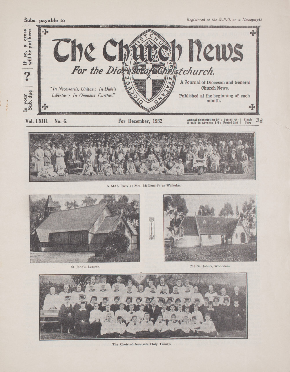 The Church News: Issue 6, December 1932
