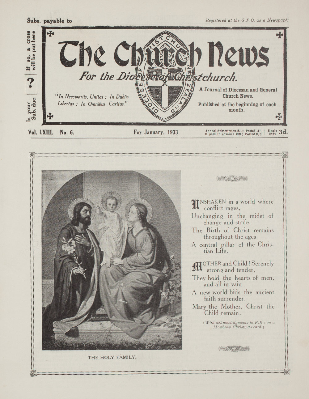 The Church News: Issue 6, January 1933