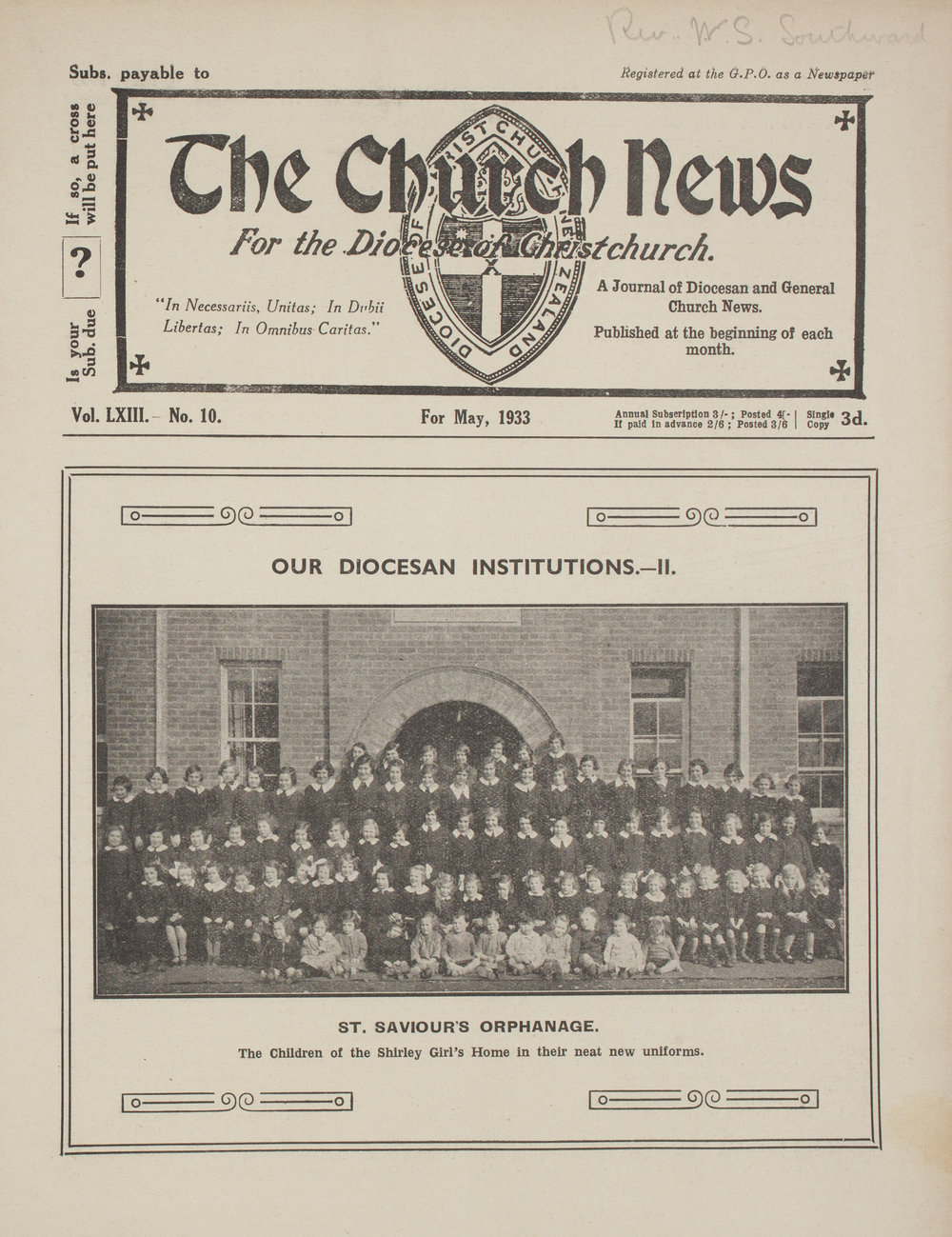 The Church News: Issue 10, May 1933