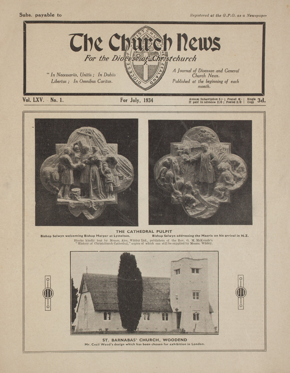 The Church News: Issue 1, July 1934