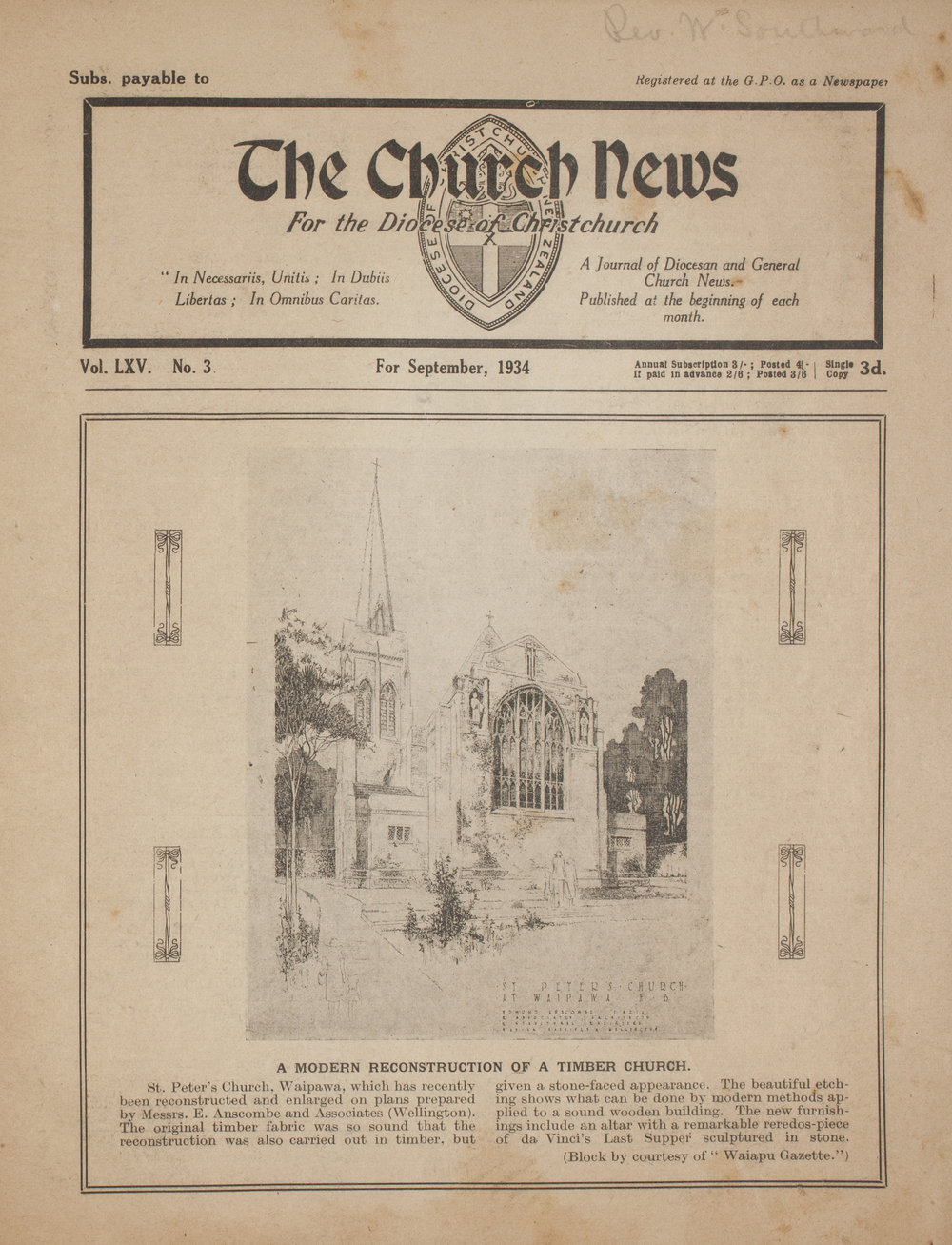The Church News: Issue 3, September 1934