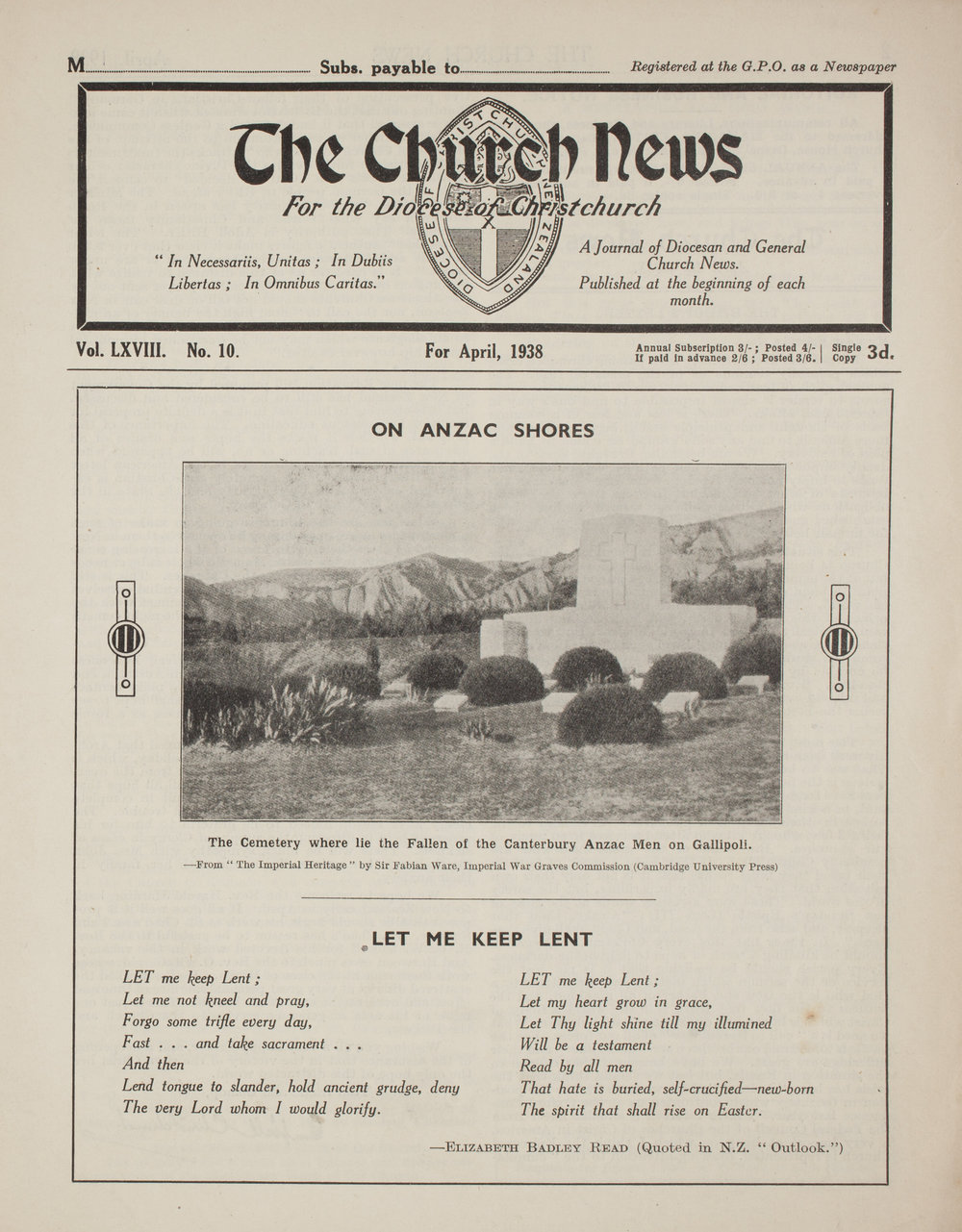 The Church News: Issue 10, April 1938