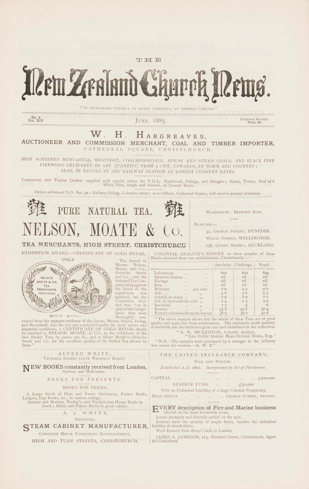 The New Zealand Church News: Issue 6, June 1885
