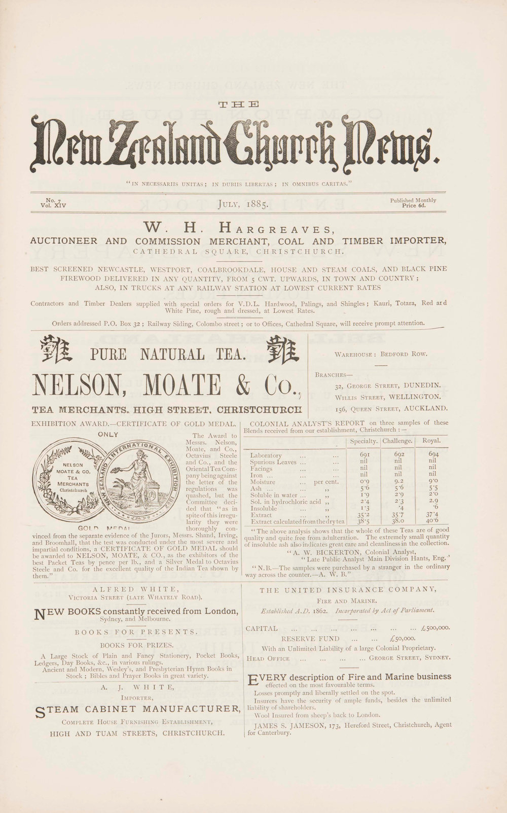 The New Zealand Church News: Issue 7, July 1885