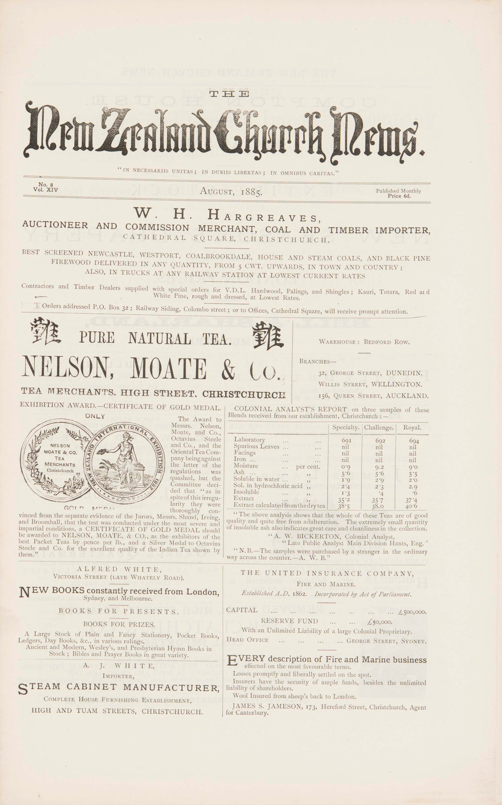 The New Zealand Church News: Issue 8, August 1885