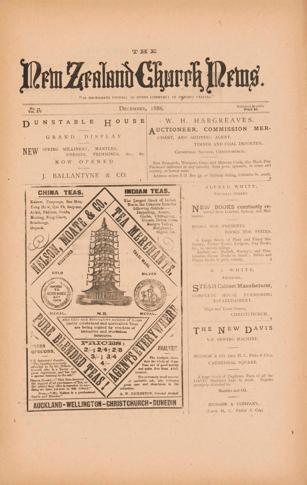 The New Zealand Church News: Issue 12, December 1886