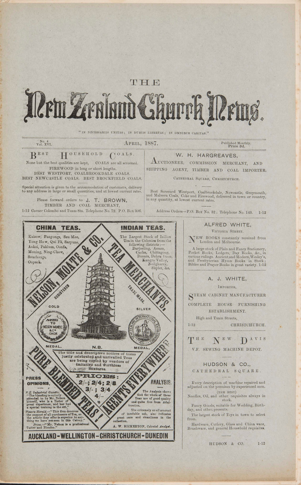 The New Zealand Church News: Issue 4, April 1887