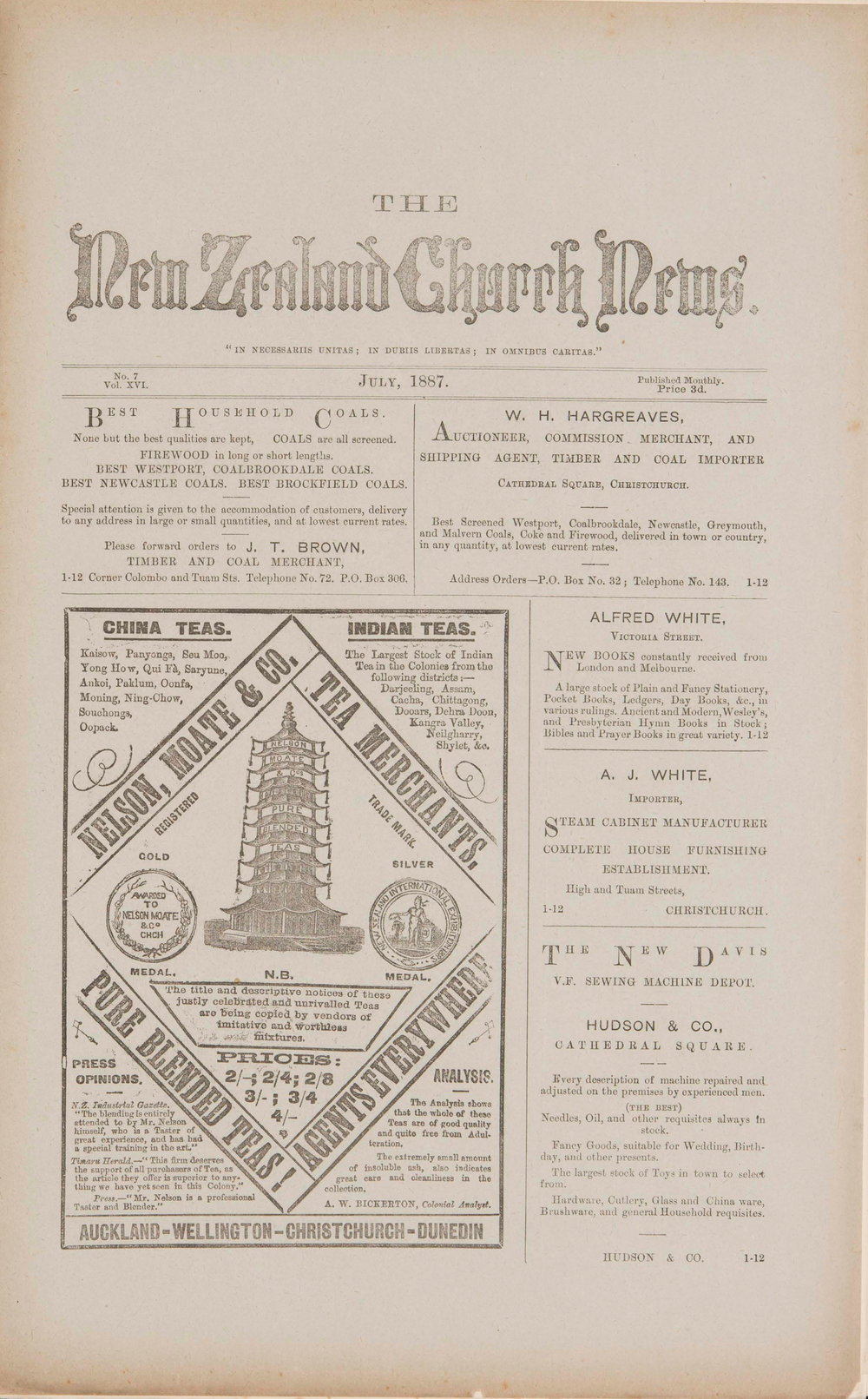 The New Zealand Church News: Issue 7, July 1887