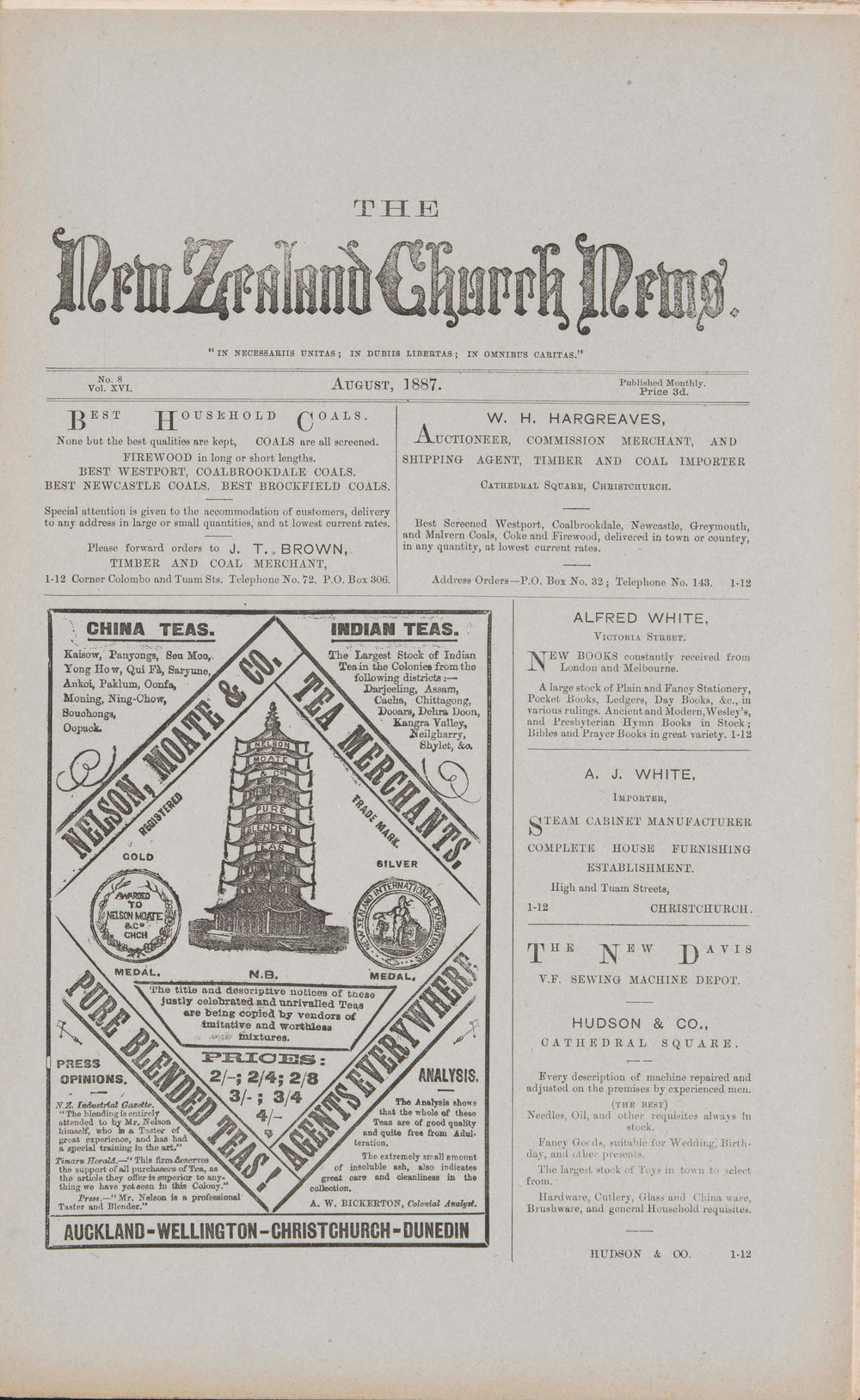 The New Zealand Church News: Issue 8, August 1887