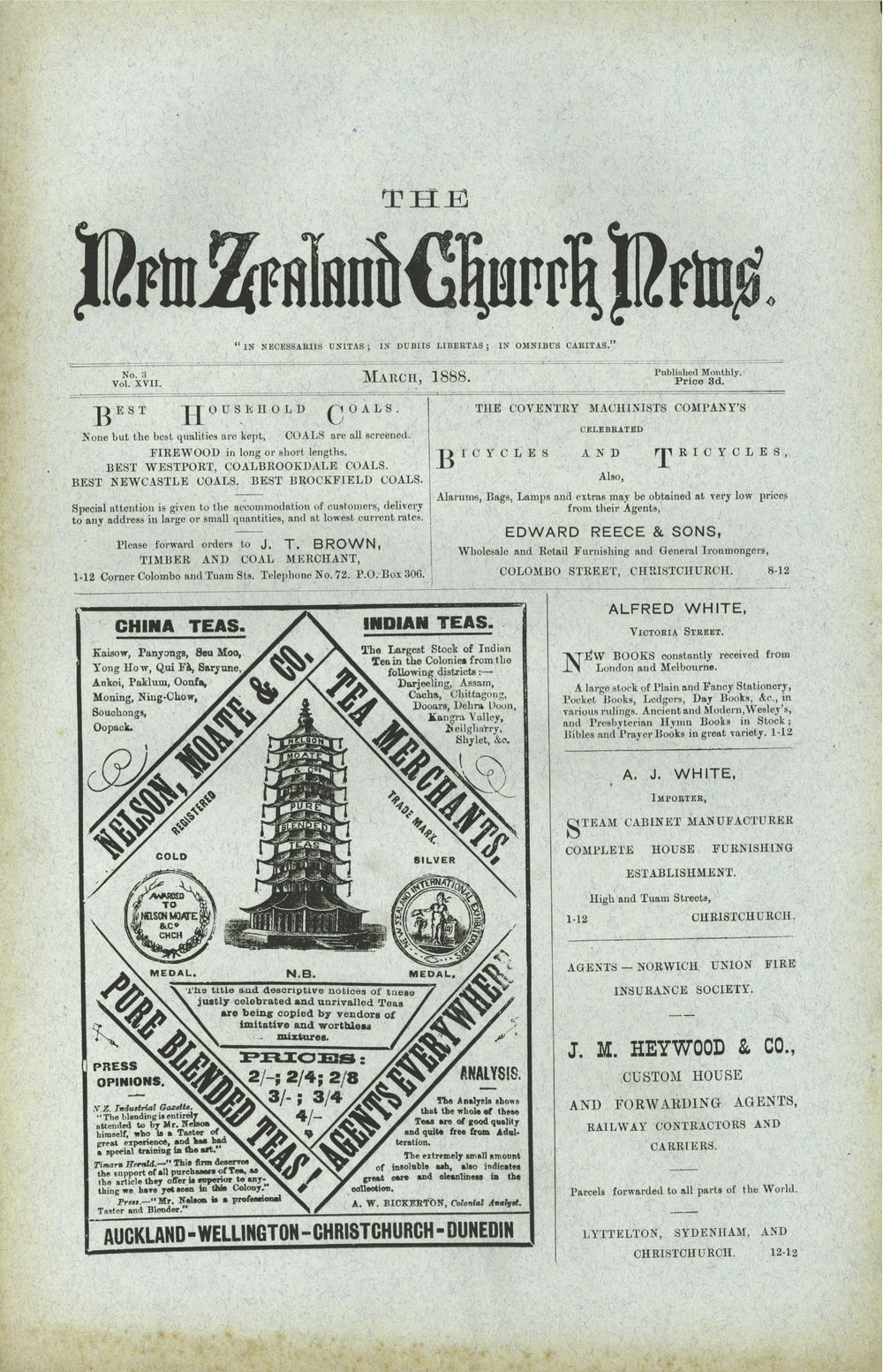 The New Zealand Church News: Issue 3, March 1888