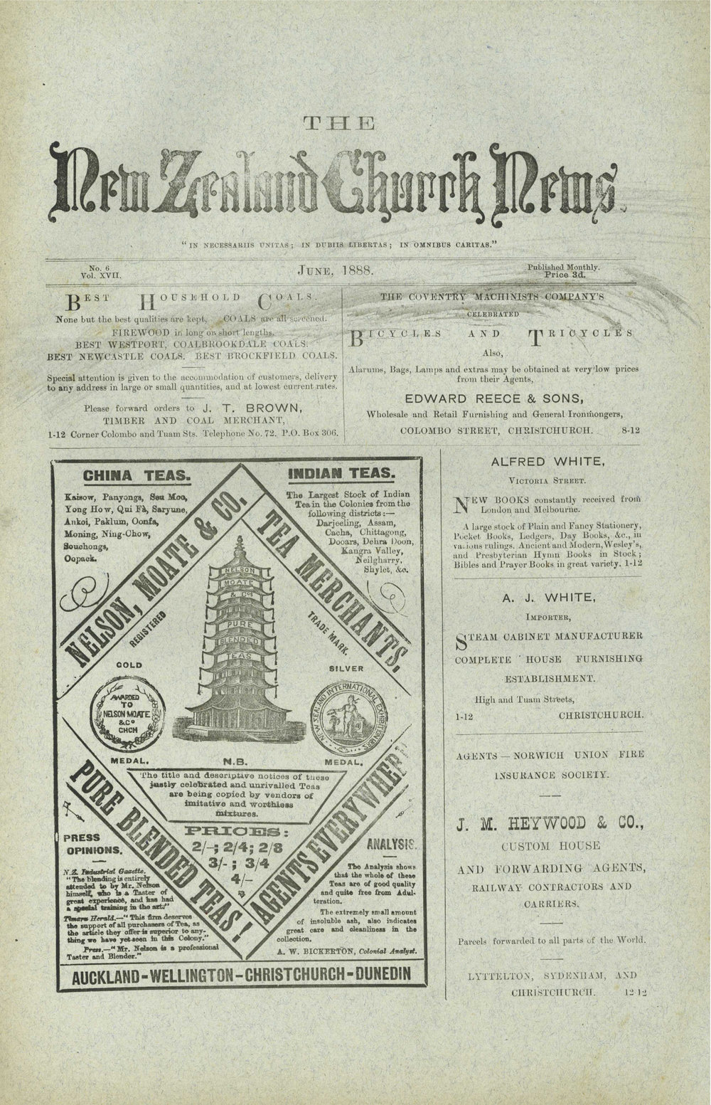 The New Zealand Church News: Issue 6, June 1888
