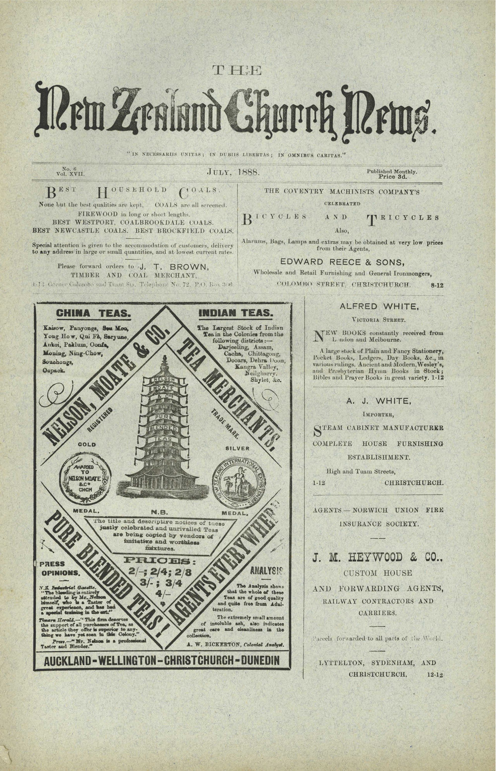 The New Zealand Church News: Issue 7, July 1888