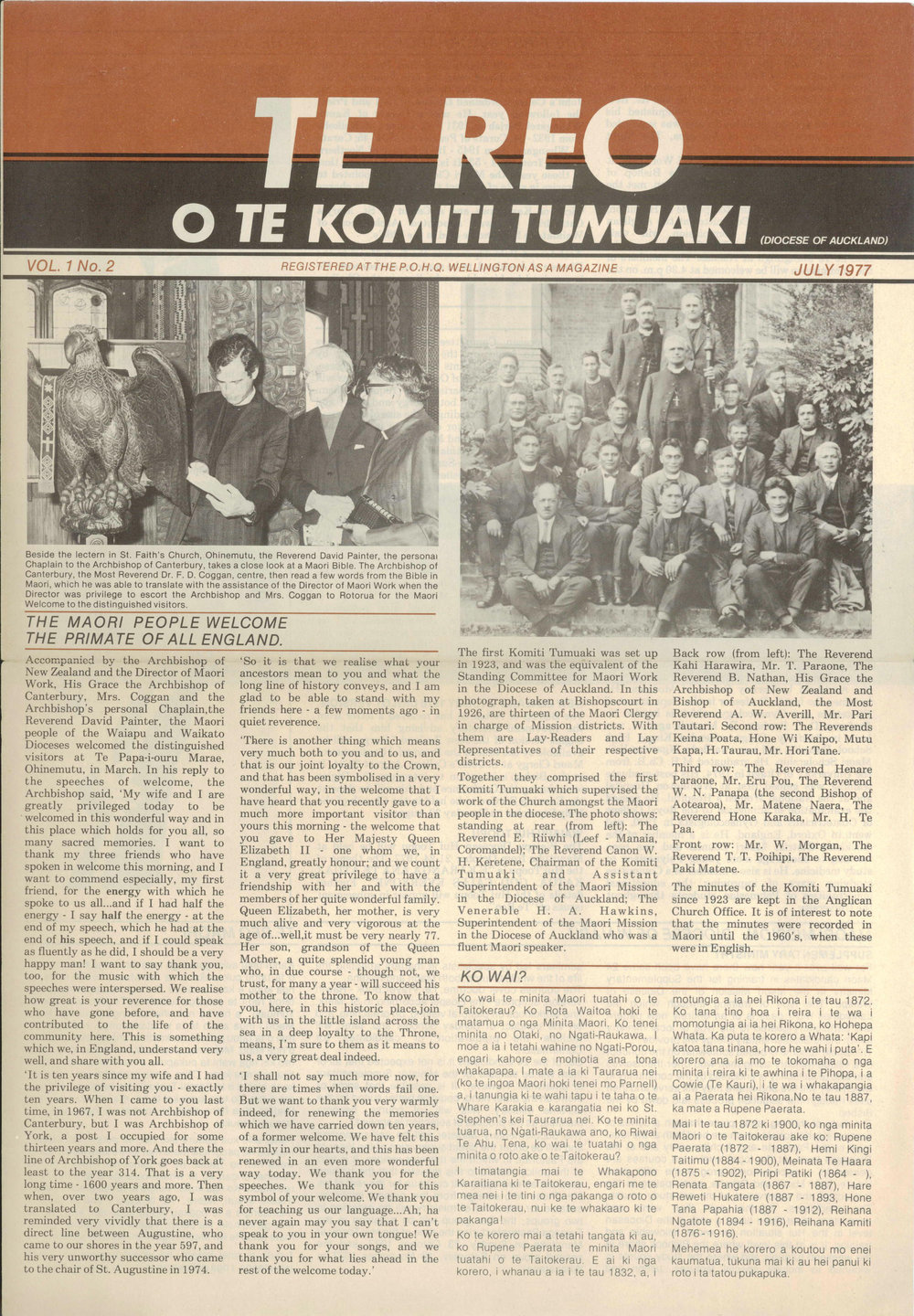 Te Reo o te Komiki Tumuaki: July 1977