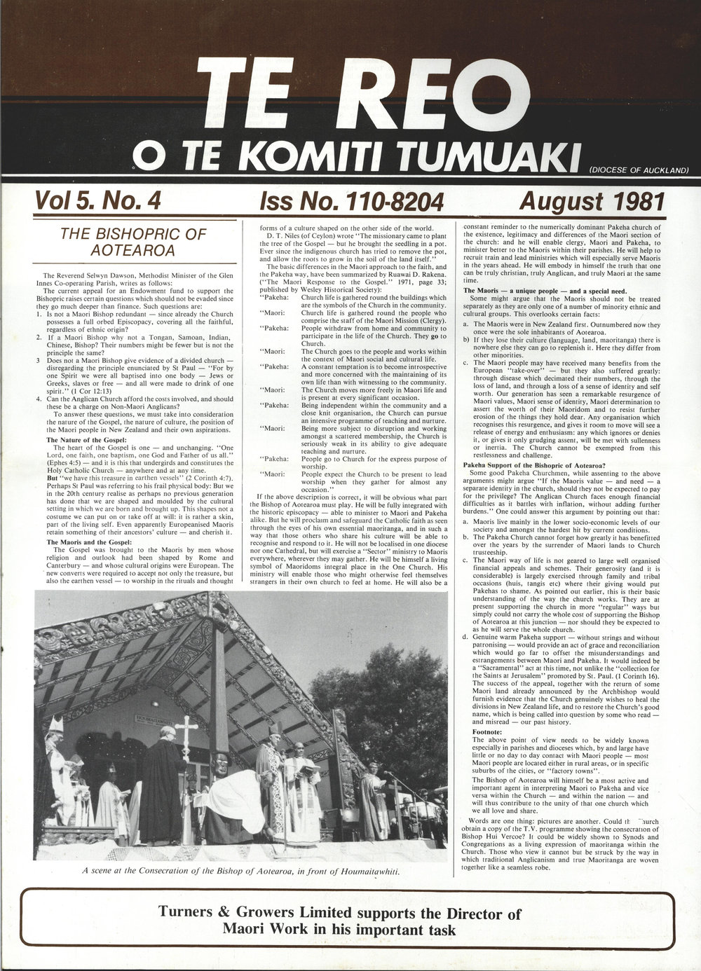 Te Reo o te Komiki Tumuaki: August 1981