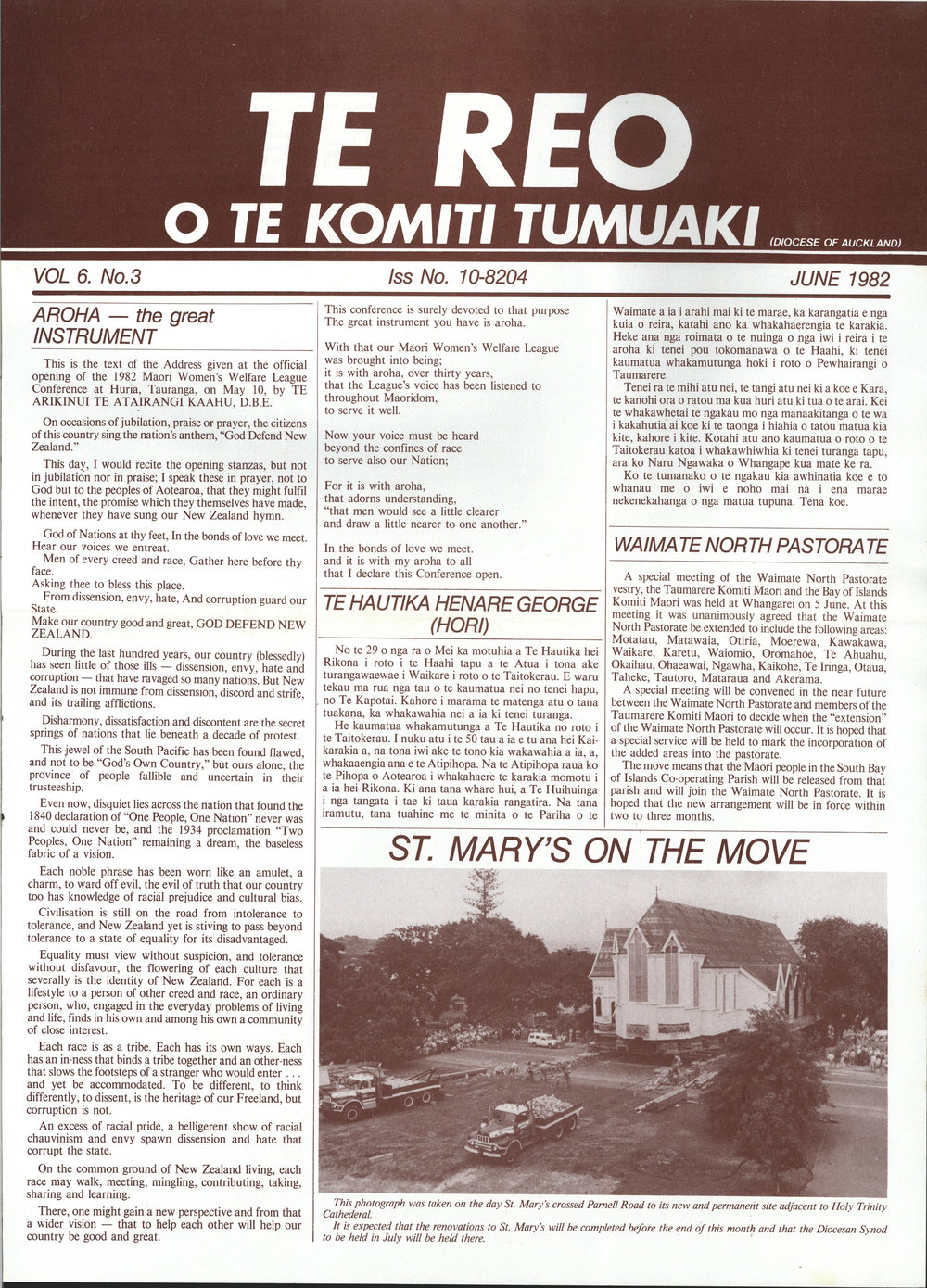Te Reo o te Komiki Tumuaki: June 1982