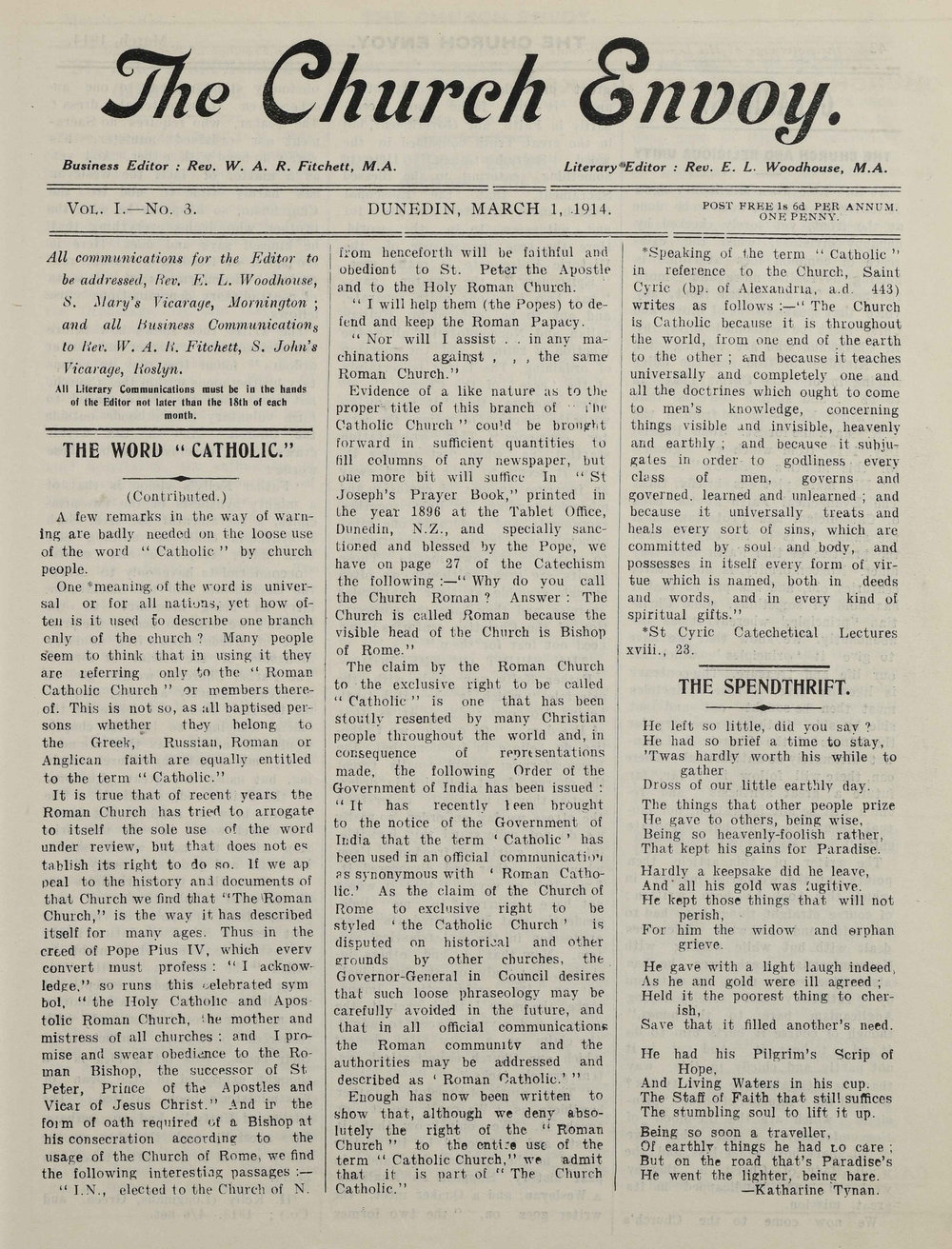 The Church Envoy March 1914
