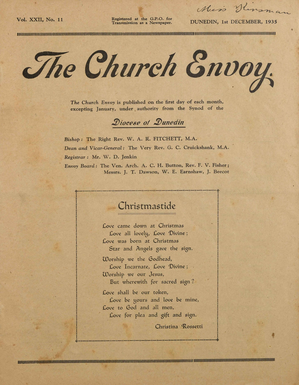 The Church Envoy December 1935