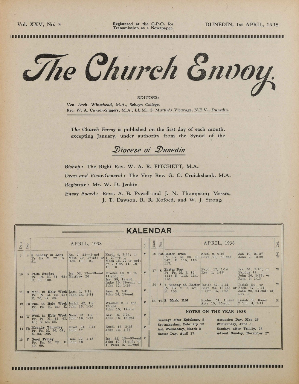 The Church Envoy April 1938