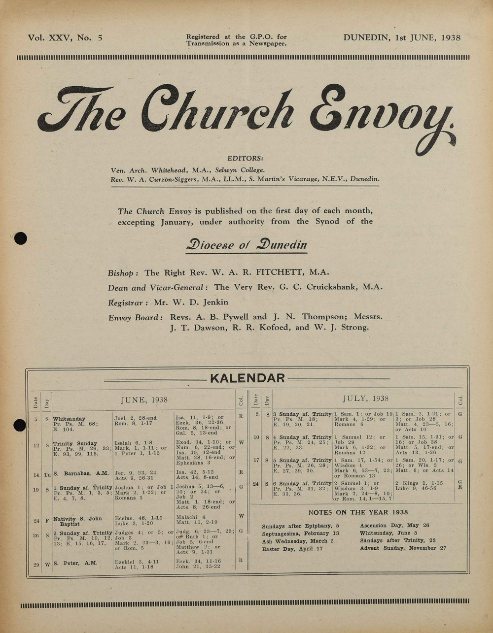 The Church Envoy June 1938
