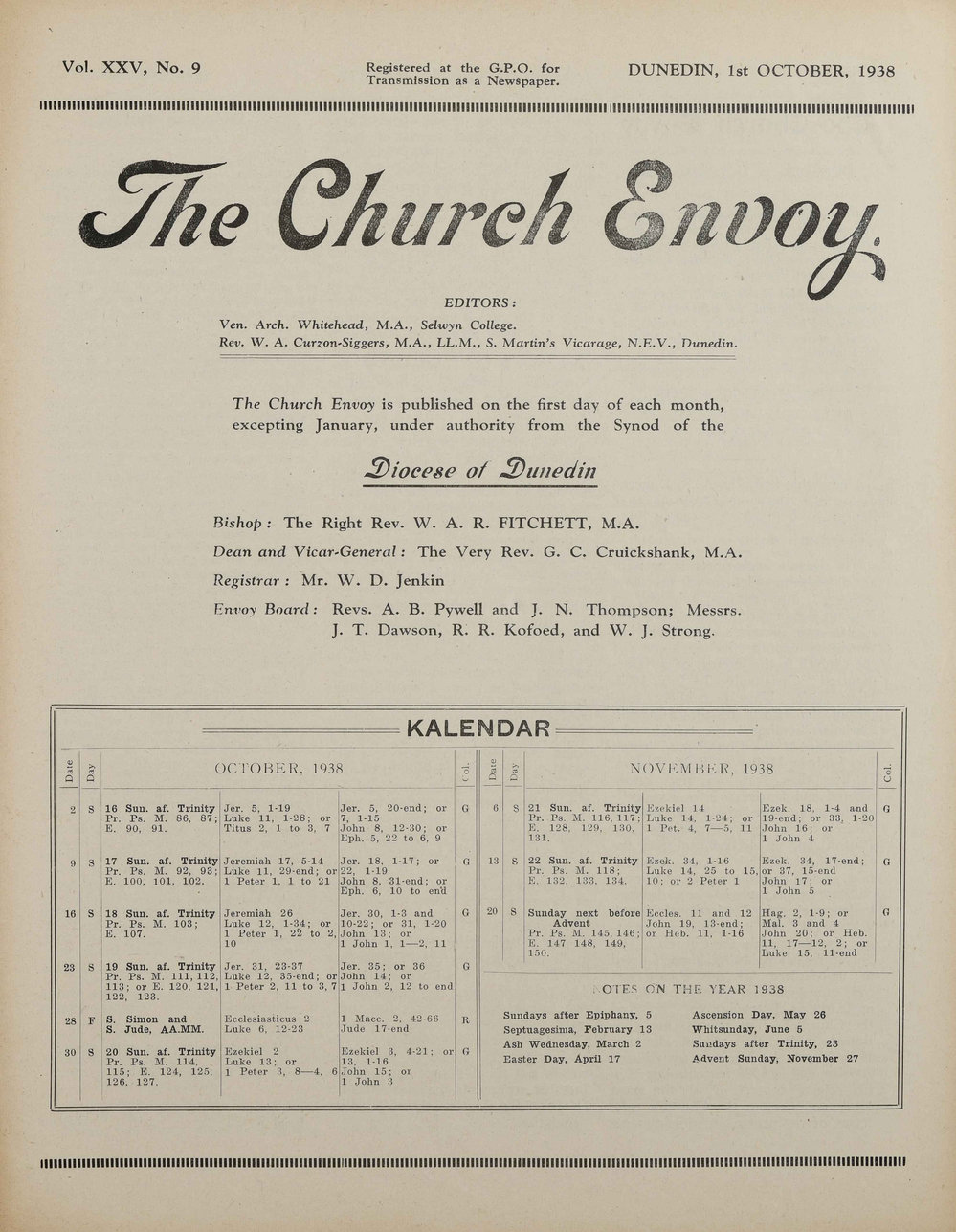 The Church Envoy October 1938