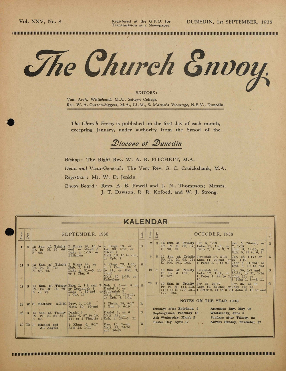 The Church Envoy September 1938