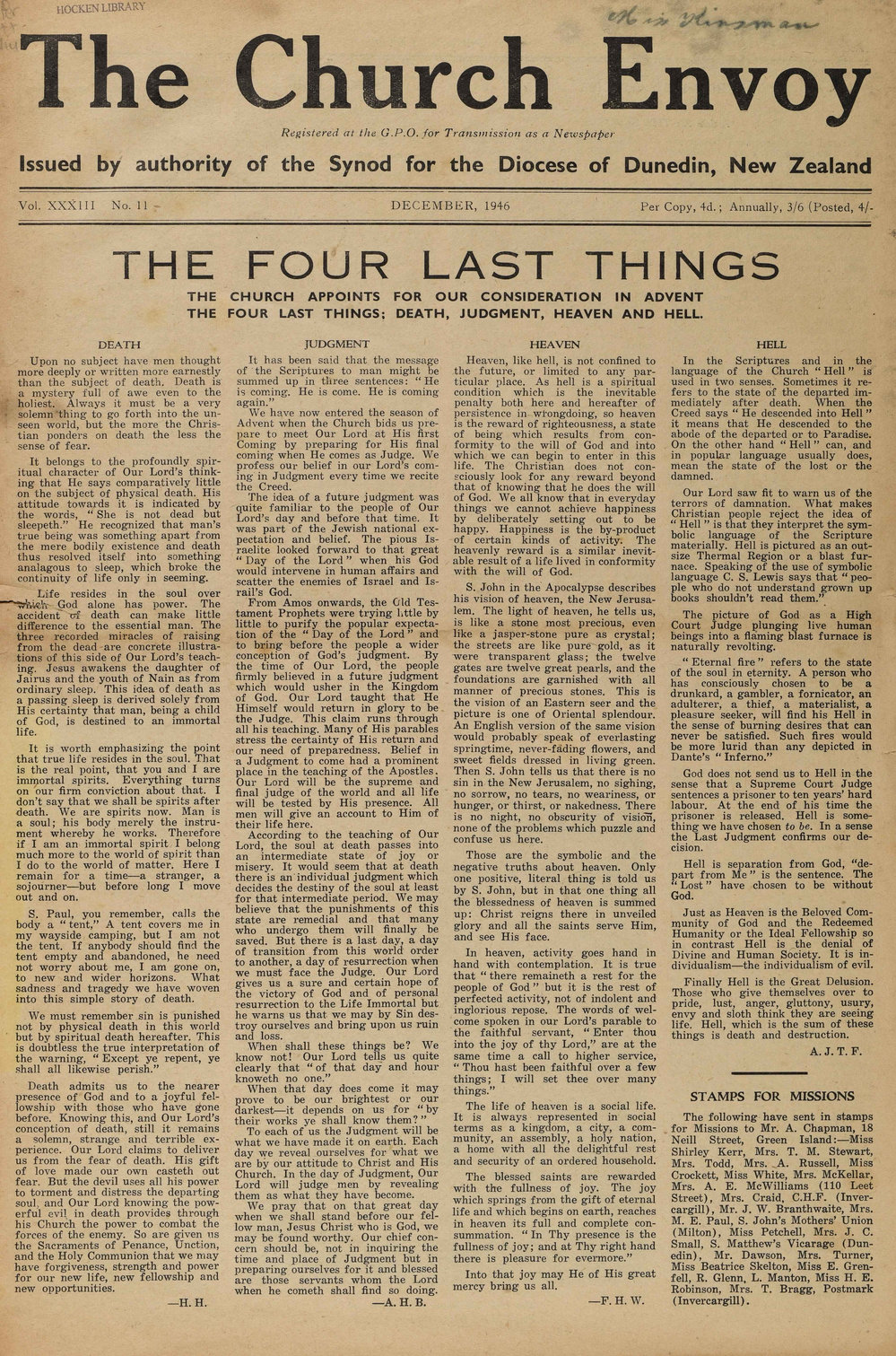 The Church Envoy December 1946