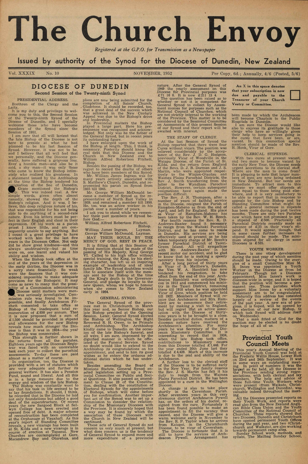 The Church Envoy November 1952