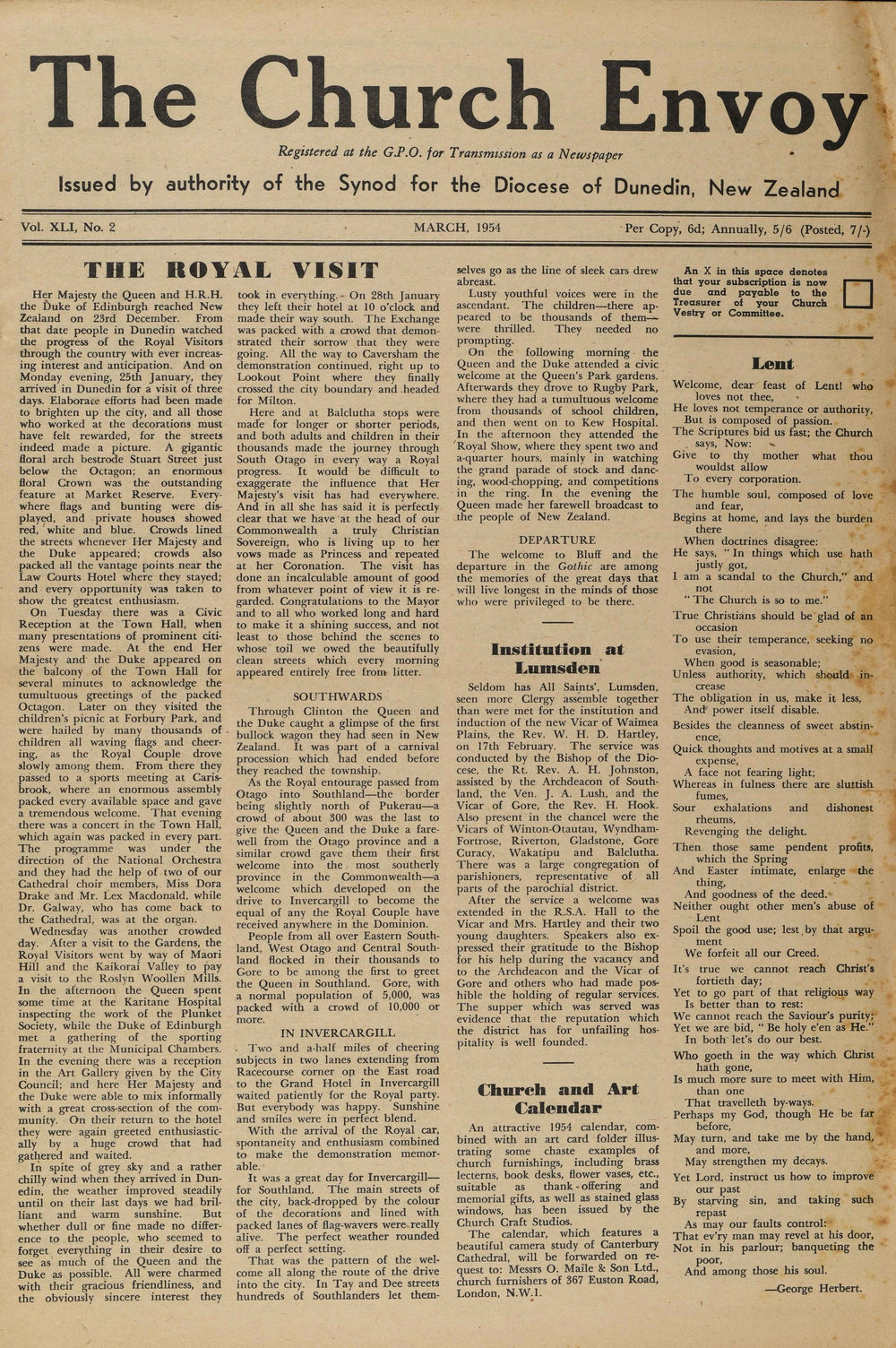 The Church Envoy March 1954