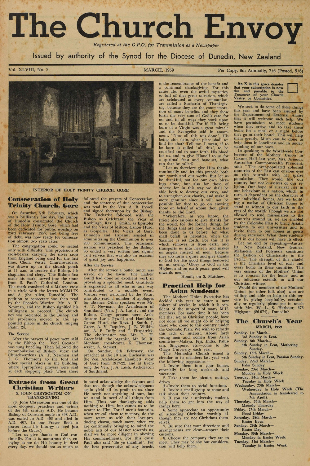The Church Envoy March 1959
