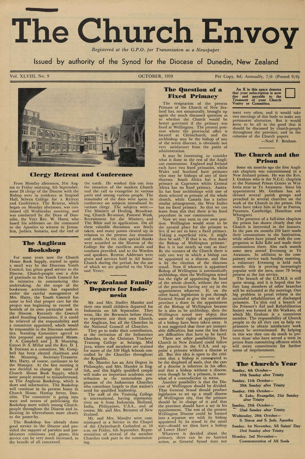 The Church Envoy October 1959