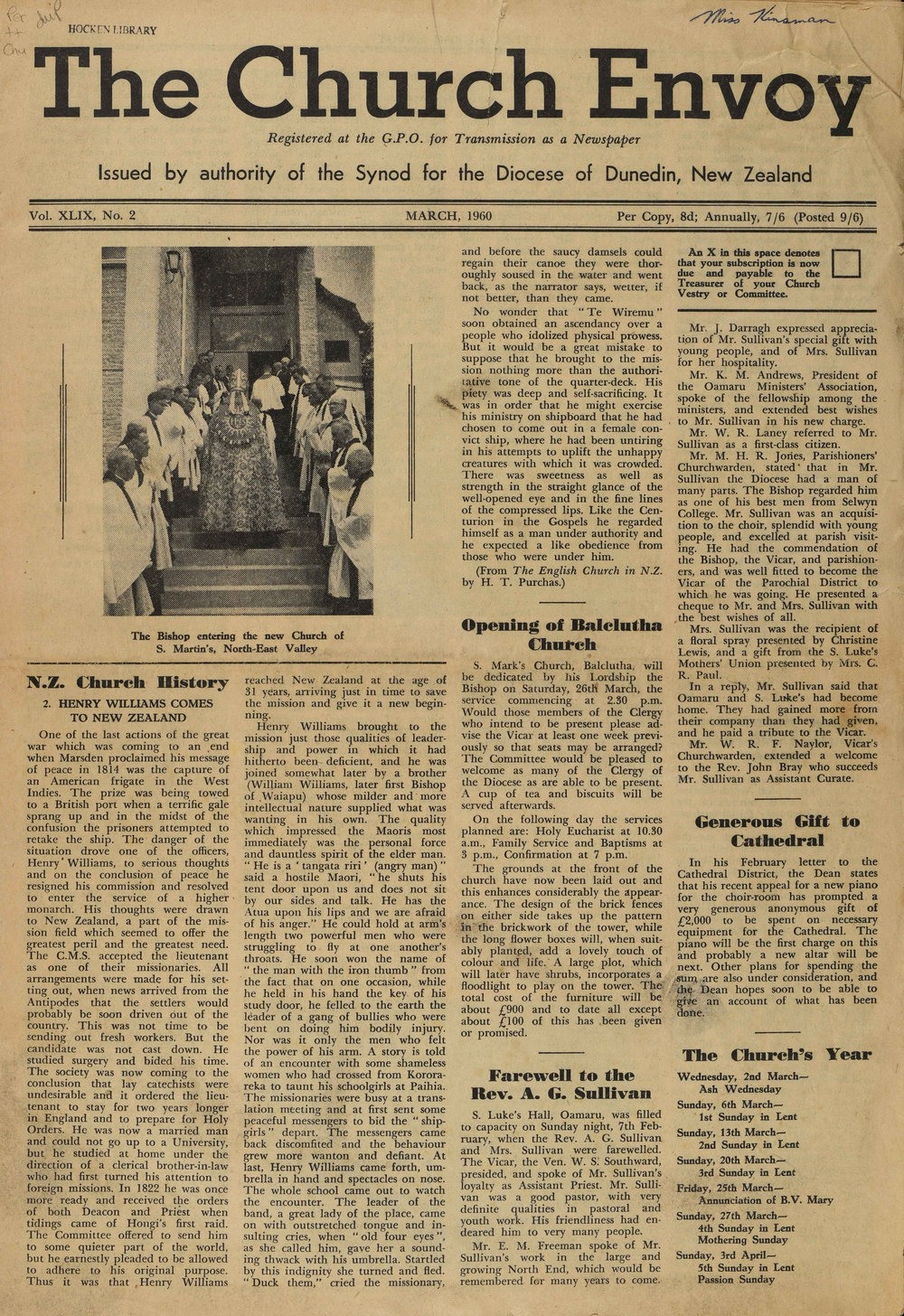 The Church Envoy March 1960