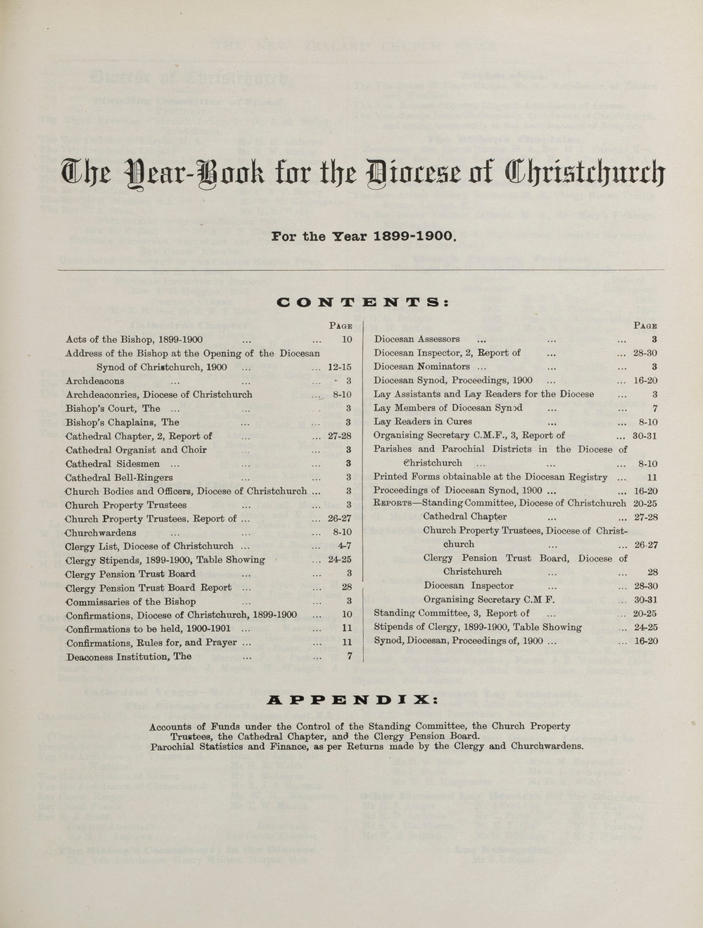 The New Zealand Church News Supplement Year Book 1900
