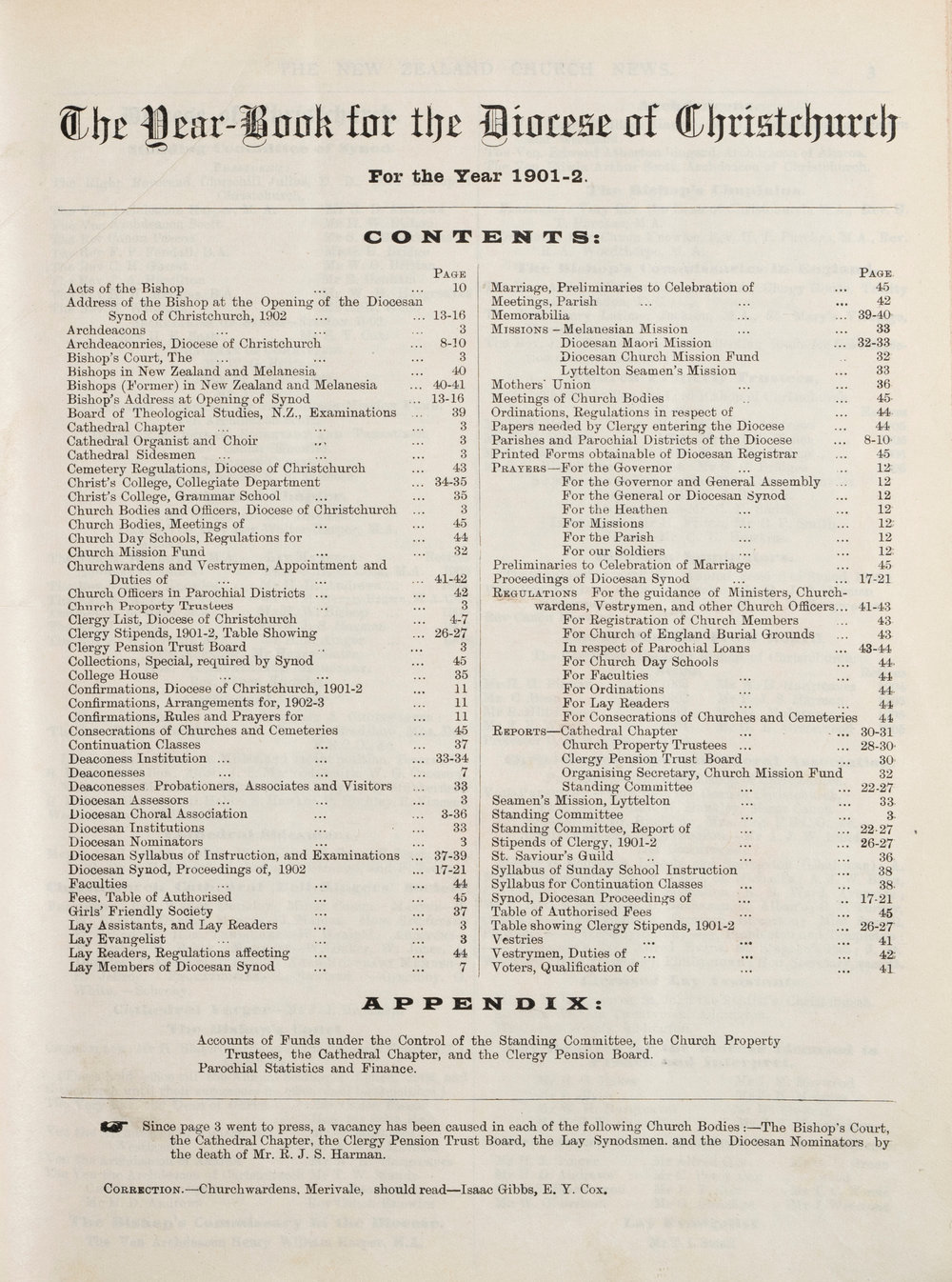 The New Zealand Church News Supplement Year Book 1902