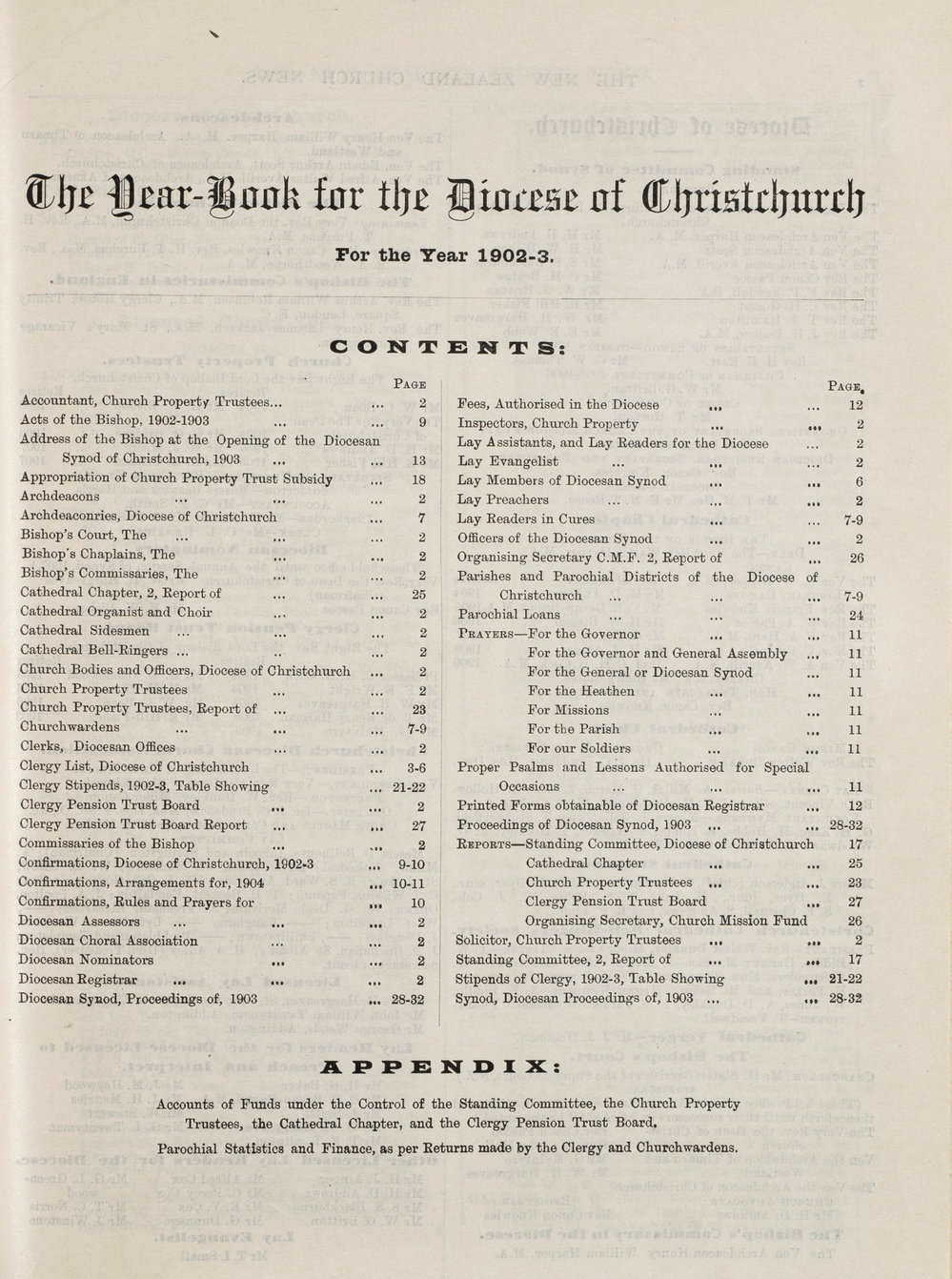 The New Zealand Church News Supplement Year Book 1903