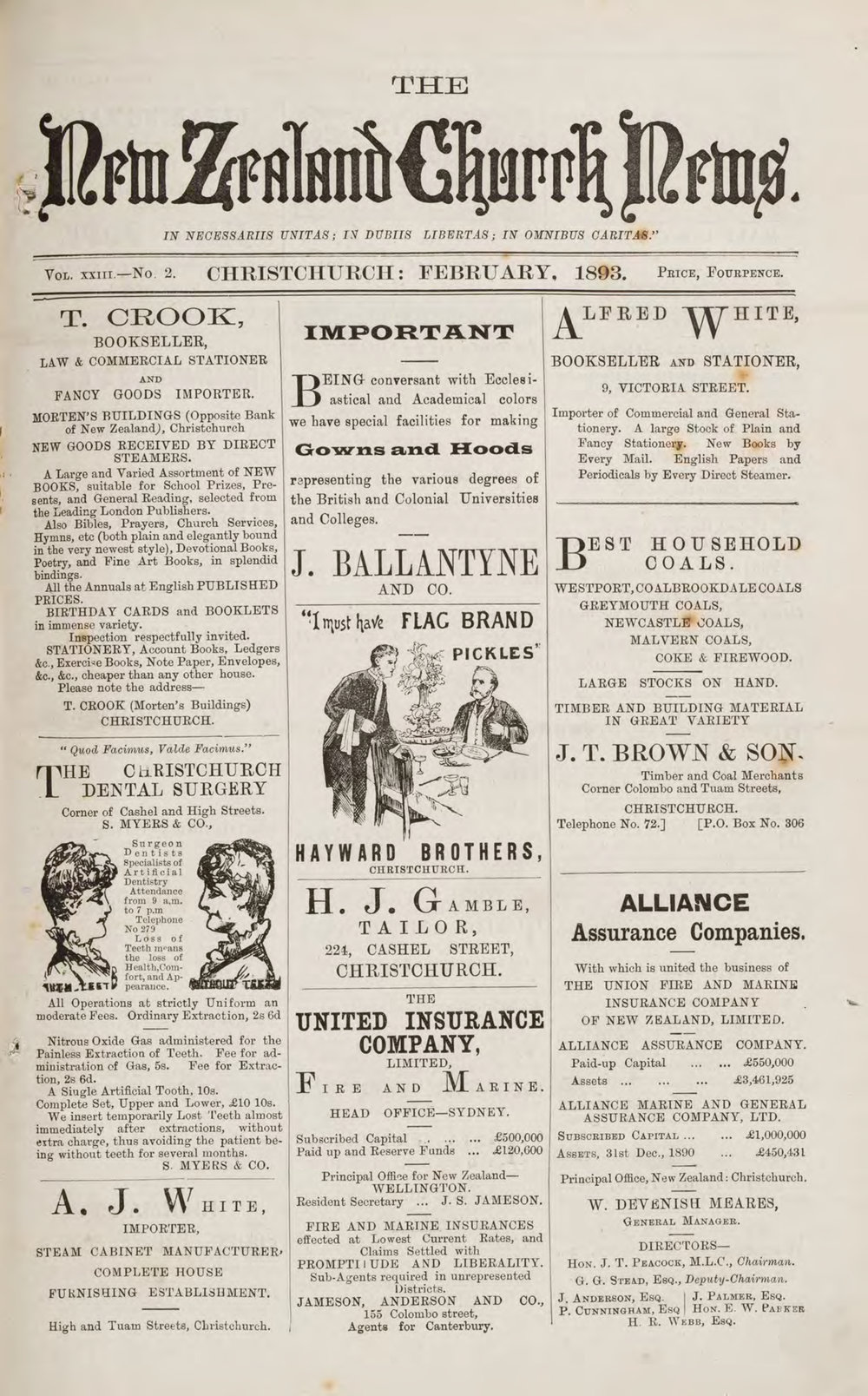 The New Zealand Church News February 1893